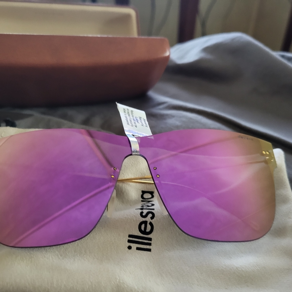 Illesteva Newbury Mask Sunglasses Pink/Gold C4  (w/dust bag & hard case)